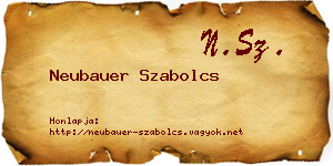 Neubauer Szabolcs névjegykártya