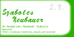 szabolcs neubauer business card